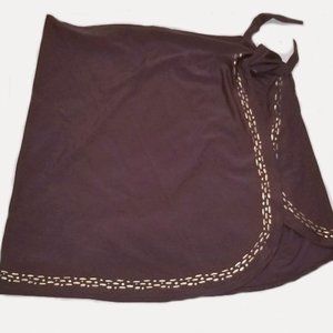 brown and gold short mesh pareo sarong skirt